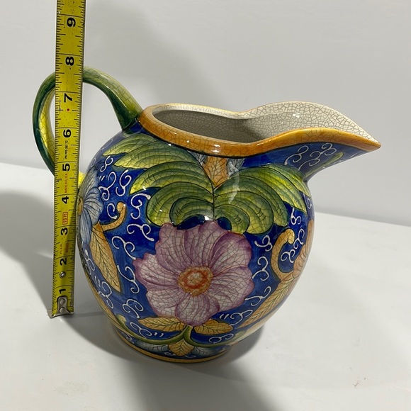 Casa Cristina pitcher  Home Collection by CBK Tuscan style colorful floral - Picture 12 of 13